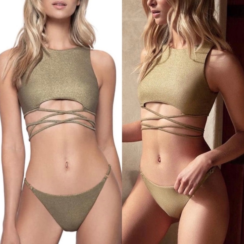 NWT PilyQ Swim Euphoria Bikini Bottom & Sydney Bikini Top